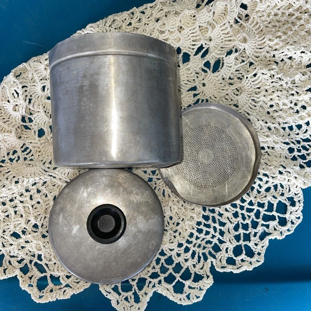 Vintage Aluminum Grease Canister Kitchen Grease Keeper Bacon Dripp